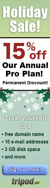 Holiday promotion. Permanent 15% off of our Tripod Pro Plan